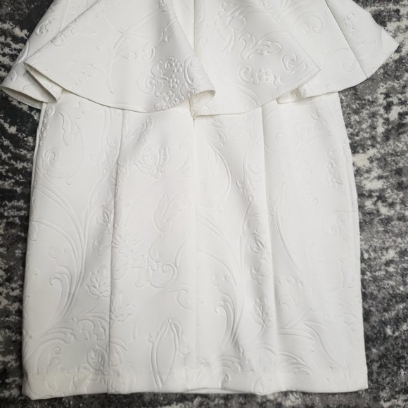 White Flared Waist Dress for Girls - Picture 13 of 15